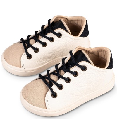 Βαπτιστικά παπούτσια αγόρι BabyWalker Bw 4235 λευκό - μπεζ -μπλε