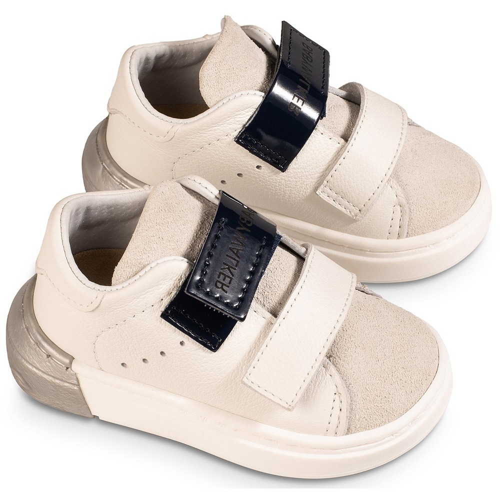 Βαπτιστικά παπούτσια αγόρι BabyWalker Exc 5267 λευκό - μπλε - γκρι