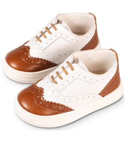 Βαπτιστικά παπούτσια αγόρι BabyWalker Exc 5275 λευκό - ταμπά