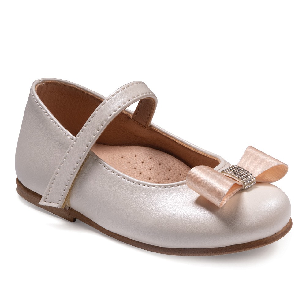 Βαπτιστικά παπούτσια κορίτσι Gorgino 2324-2 εκρού - σομόν