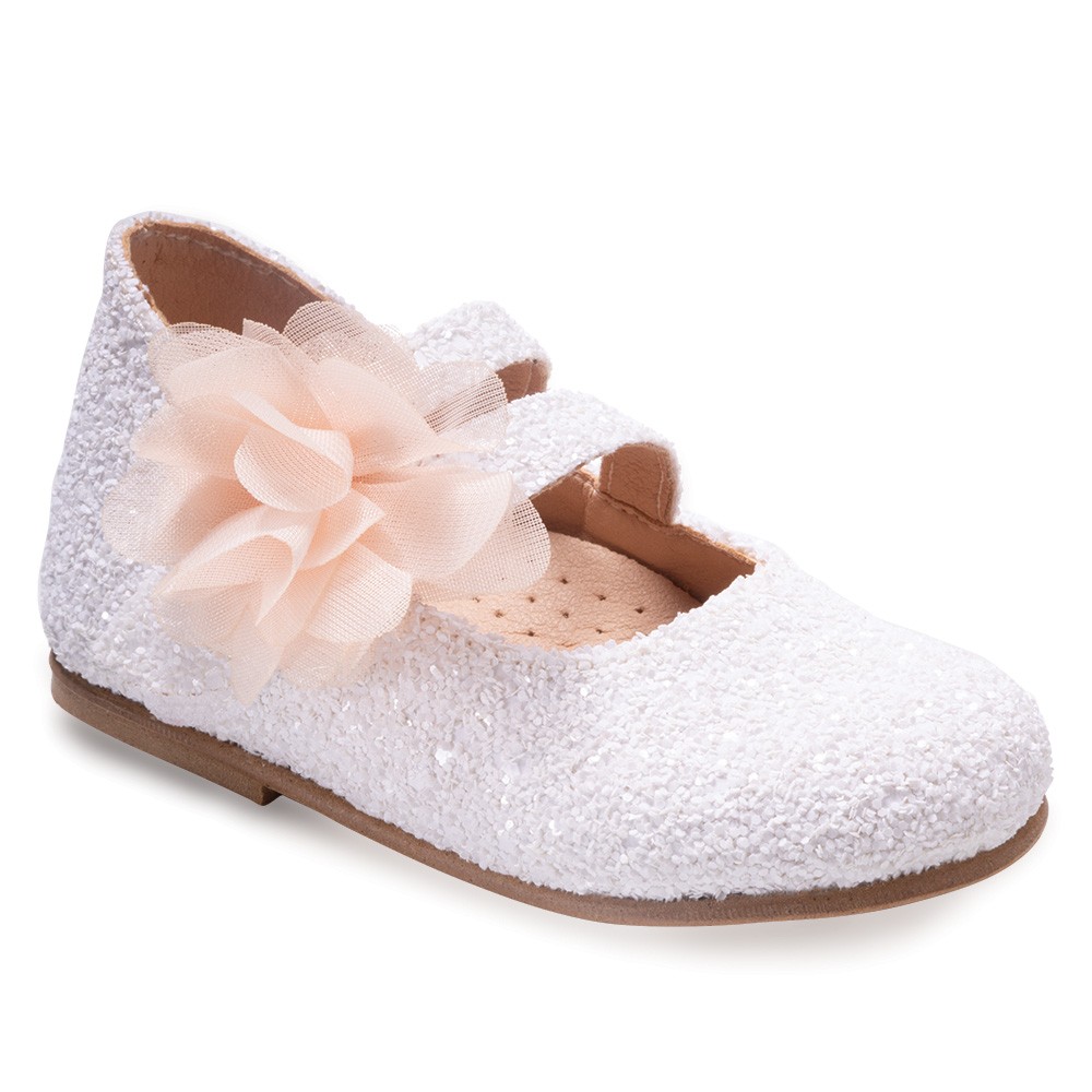 Βαπτιστικά παπούτσια κορίτσι Gorgino 2330-1 λευκό - σομόν