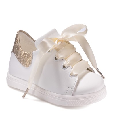 Βαπτιστικά παπούτσια κορίτσι Gorgino 2334-1 λευκό - χρυσό