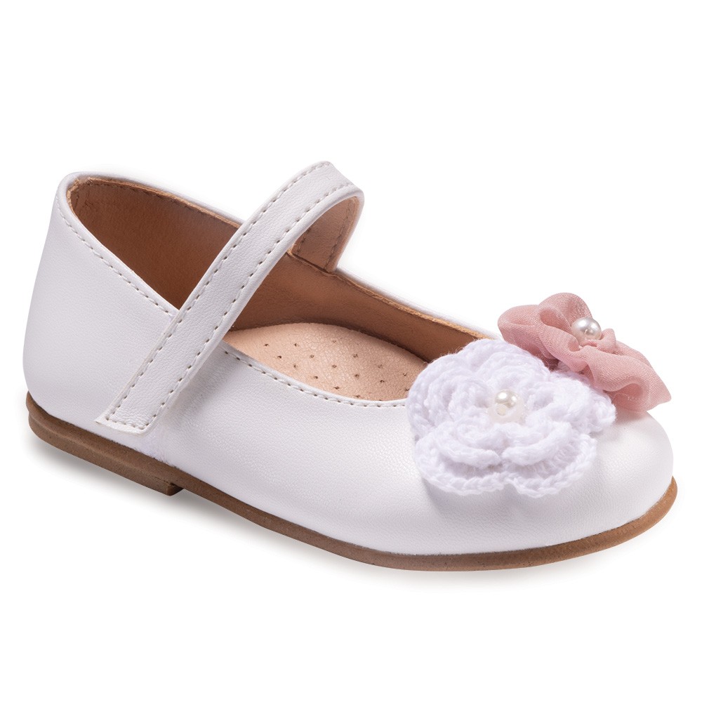 Βαπτιστικά παπούτσια κορίτσι Gorgino 2339-2 λευκό - μήλο