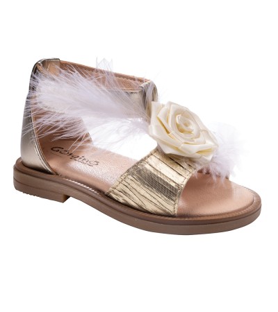 Βαπτιστικά παπούτσια κορίτσι Gorgino Κ217-2 χρυσό - εκρού
