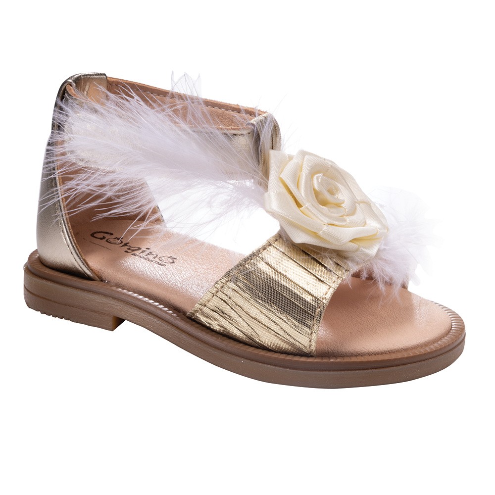 Βαπτιστικά παπούτσια κορίτσι Gorgino Κ217-2 χρυσό - εκρού
