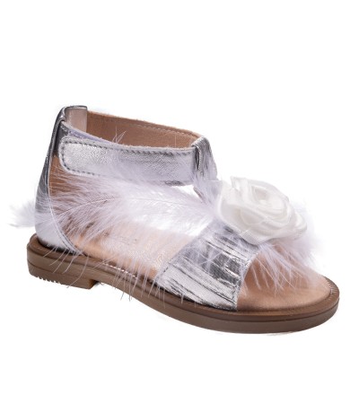 Βαπτιστικά παπούτσια κορίτσι Gorgino Κ217-3 ασημί - λευκό
