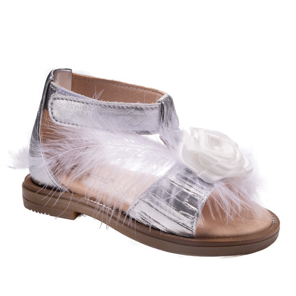 Βαπτιστικά παπούτσια κορίτσι Gorgino Κ217-3 ασημί - λευκό