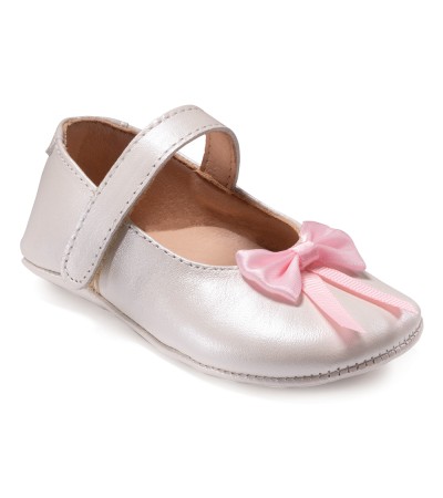 Βαπτιστικά παπούτσια κορίτσι Gorgino αγκαλιάς Μ267-2 εκρού - ροζ