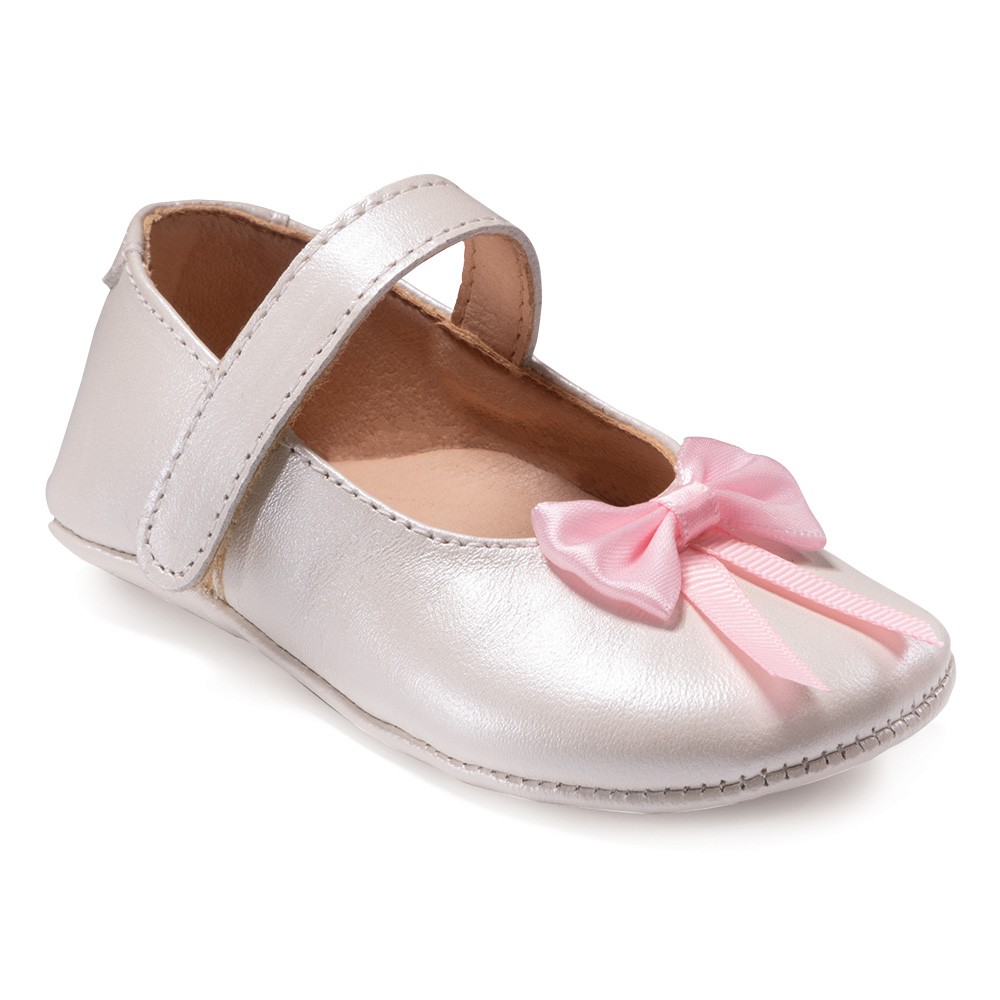 Βαπτιστικά παπούτσια κορίτσι Gorgino αγκαλιάς Μ267-2 εκρού - ροζ