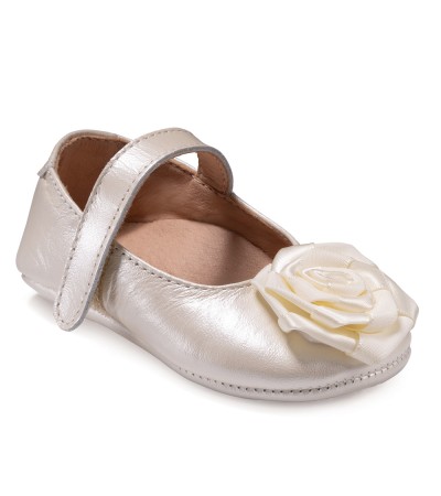 Βαπτιστικά παπούτσια κορίτσι Gorgino αγκαλιάς Μ270-1 εκρού