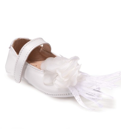 Βαπτιστικά παπούτσια κορίτσι Gorgino αγκαλιάς Μ272-1 λευκό