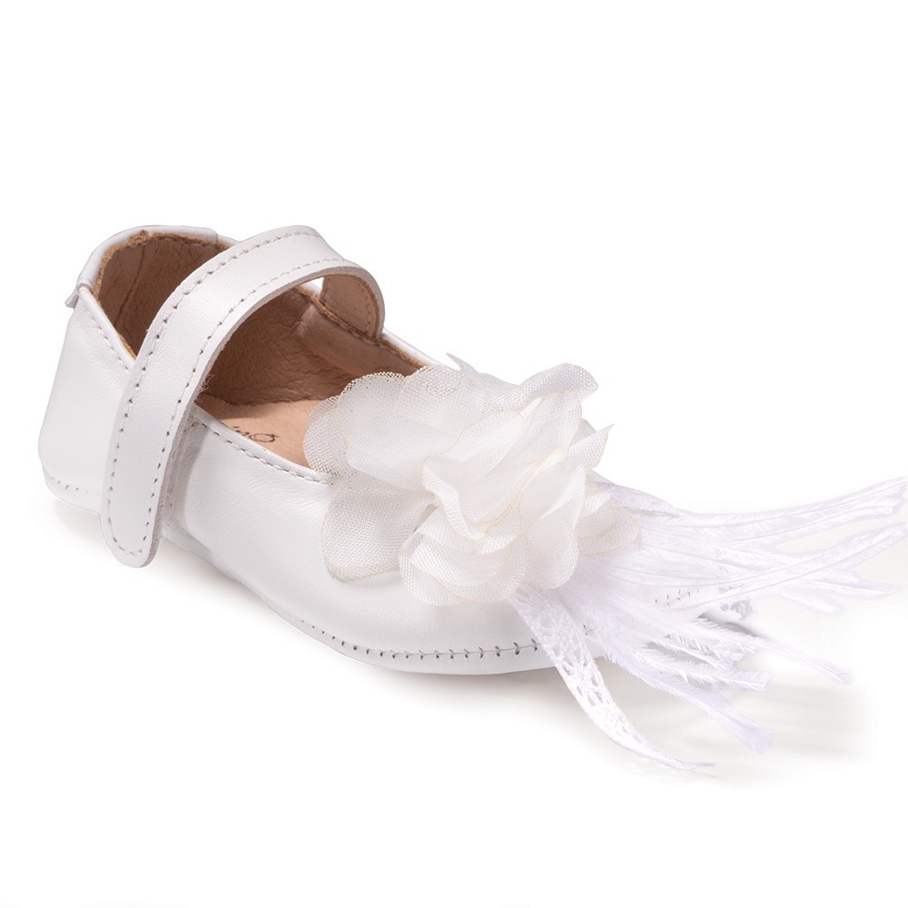 Βαπτιστικά παπούτσια κορίτσι Gorgino αγκαλιάς Μ272-1 λευκό